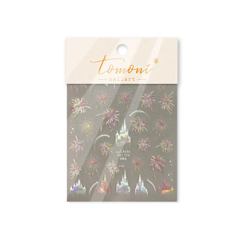 MS754 Firework Castle Nail Stickers variant image - Tomoni Nail Art