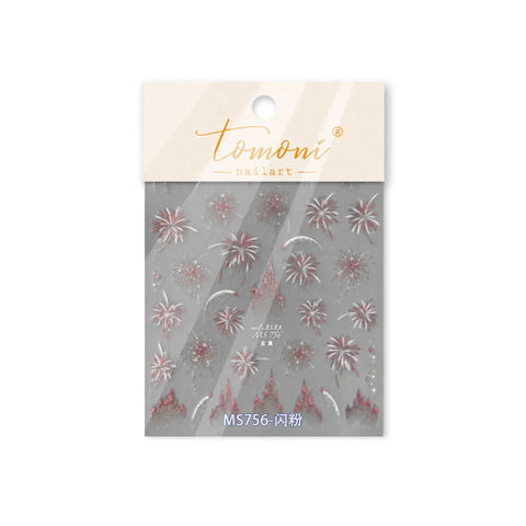 MS756-glitter Firework Castle Nail Stickers variant image - Tomoni Nail Art