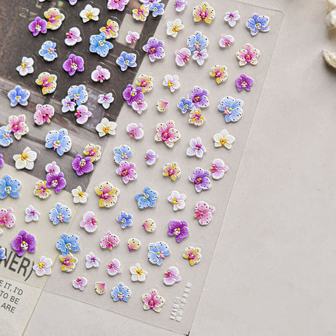 Flower Nail Stickers, Flower Nail Decals, Floral Nail Art, Aesthetic Flower Nails, Floral Manicure, to5171