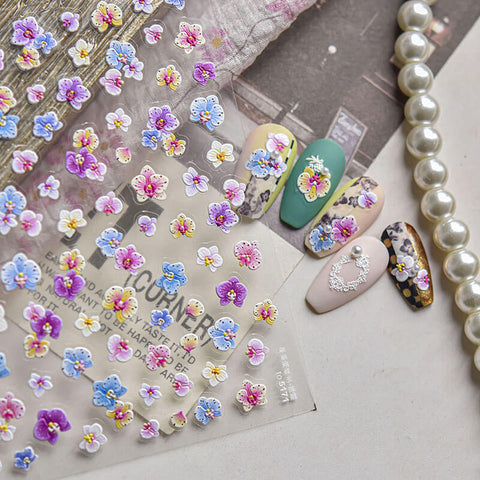 Flower Nail Stickers, Flower Nail Decals, Floral Nail Art, Aesthetic Flower Nails, Floral Manicure, to5171