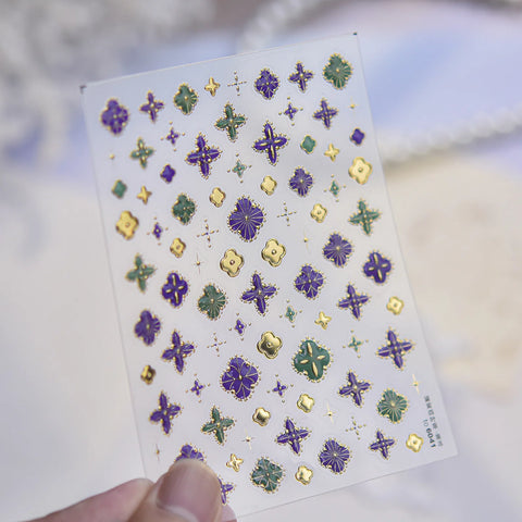 Four Leaf Clover Nail Stickers | Lucky Nail Art Decals - to6041 variant image