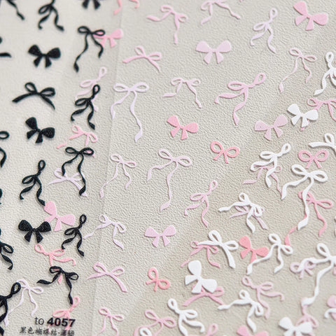 French Bow Nail Stickers | Coquette Ribbon Nail Art Decals - image 1