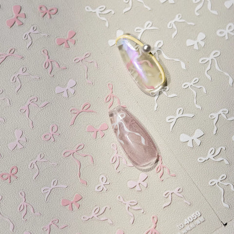 French Bow Nail Stickers | Coquette Ribbon Nail Art Decals - image 2