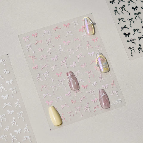 French Bow Nail Stickers | Coquette Ribbon Nail Art Decals - image 3