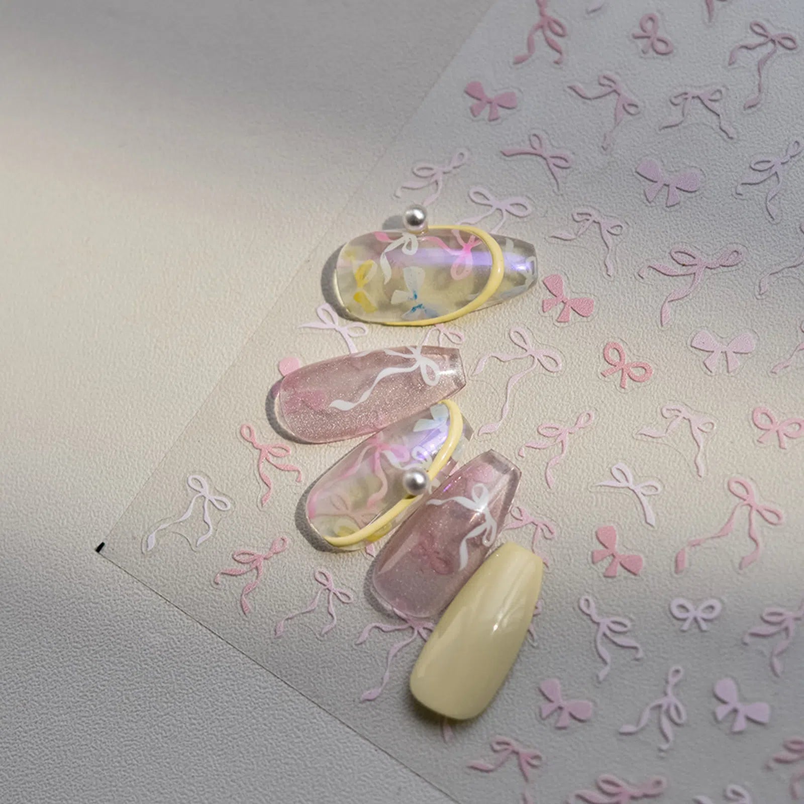 French Bow Nail Stickers | Coquette Ribbon Nail Art Decals - image 4