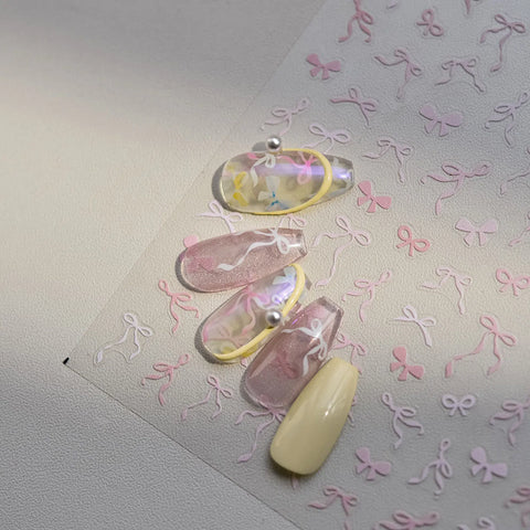 French Bow Nail Stickers | Coquette Ribbon Nail Art Decals - image 4