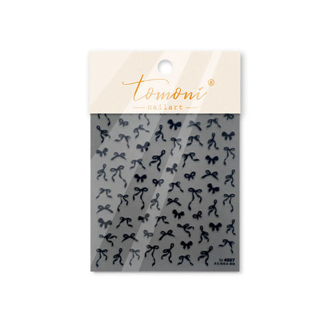 French Bow Nail Stickers | Coquette Ribbon Nail Art Decals - to4057 variant image