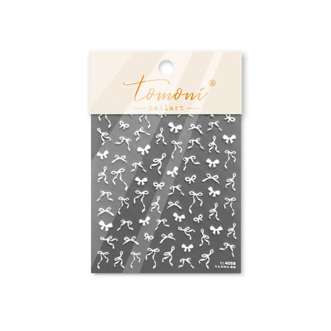 French Bow Nail Stickers | Coquette Ribbon Nail Art Decals - to4058 variant image