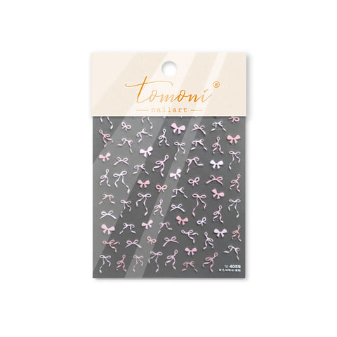 French Bow Nail Stickers | Coquette Ribbon Nail Art Decals - to4059 variant image