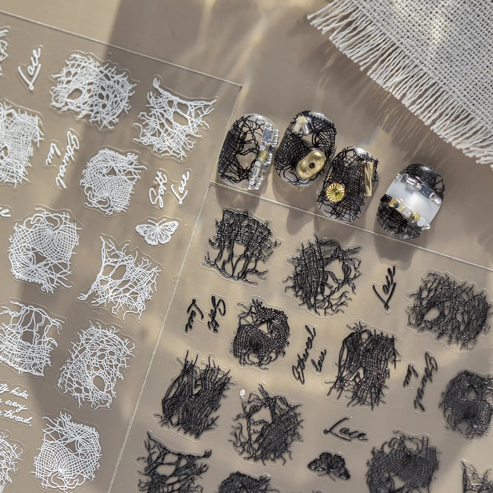 French Lace Butterfly Nail Stickers - nail art product image 2