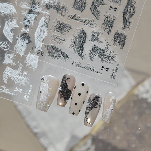 French Lace Butterfly Nail Stickers - nail art product image 6