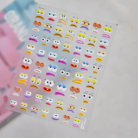 to5884 Funny Smile Nail Stickers variant image - Tomoni Nail Art
