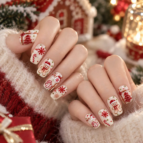 Gingerbread Christmas Nail Stickers - nail art product image 2