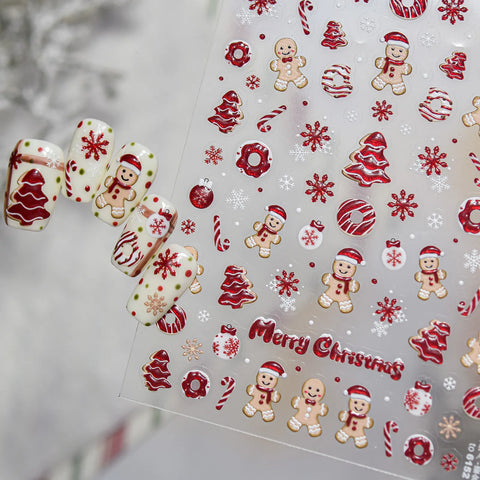 Gingerbread Christmas Nail Stickers - nail art product image 3