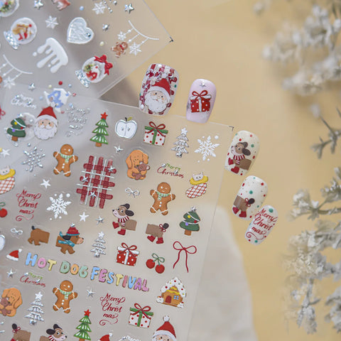 Gingerbread Man Nail Stickers | Christmas Nail Art Decals - image 1
