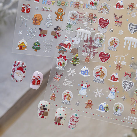 Gingerbread Man Nail Stickers | Christmas Nail Art Decals - image 2