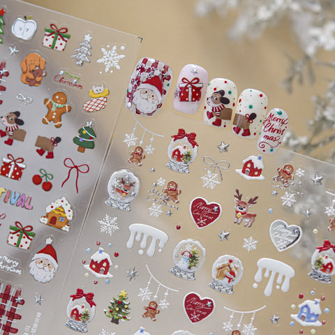 Gingerbread Man Nail Stickers | Christmas Nail Art Decals - image 4