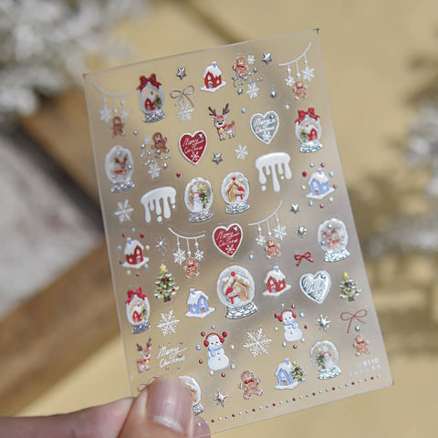 Gingerbread Man Nail Stickers | Christmas Nail Art Decals image