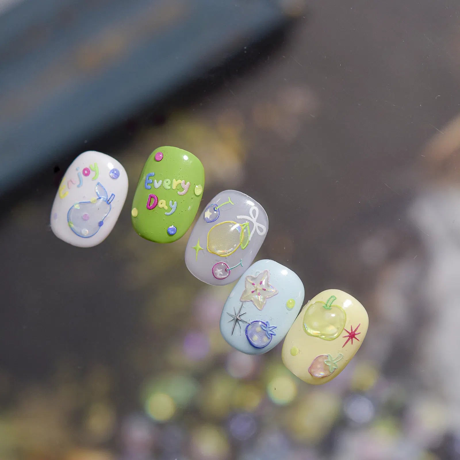 Glass Fruit Nail Stickers | Summer Jelly Nail Art Decals - image 4