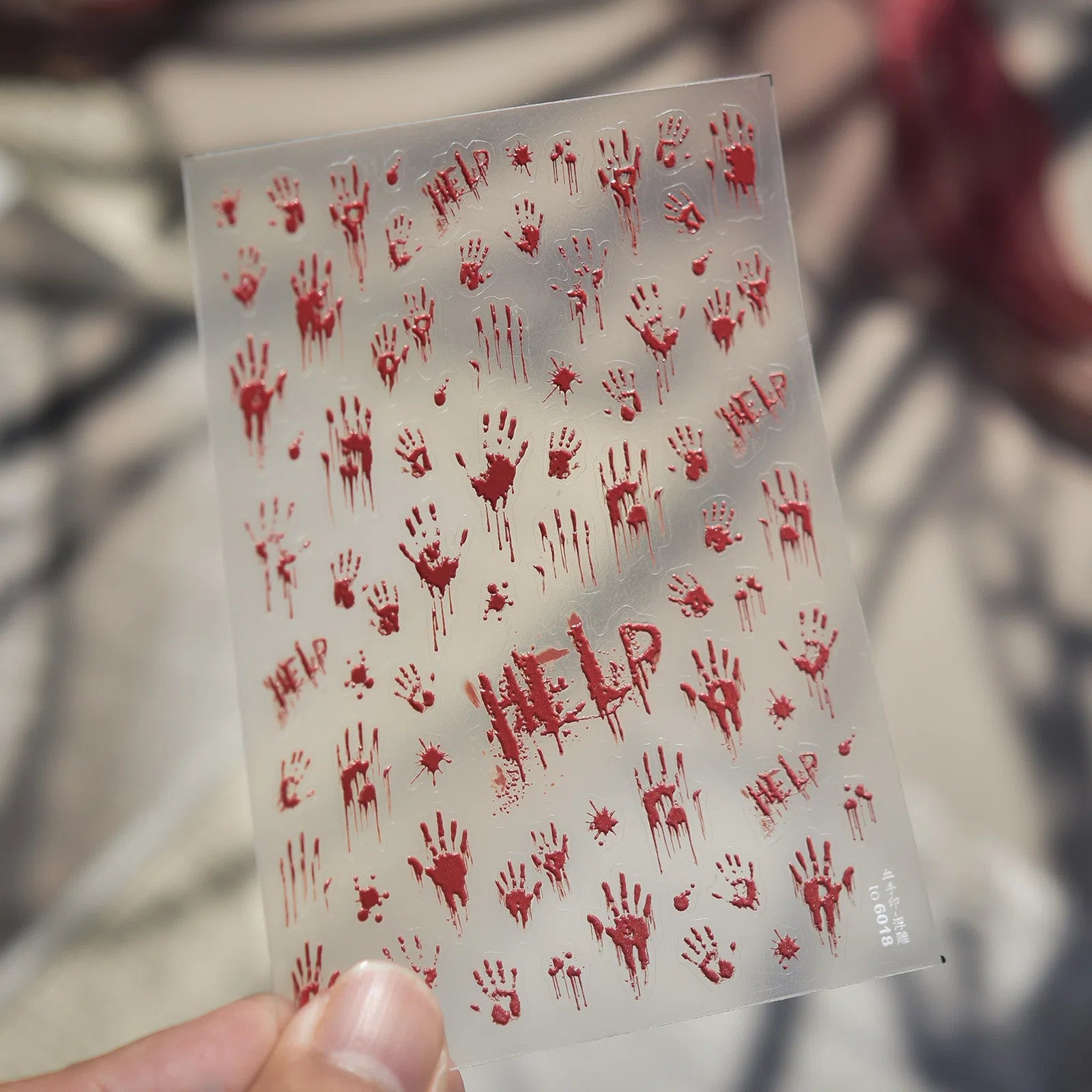Glow Halloween Handprint Nail Stickers | Spooky Nail Art Decals - to6018 variant image