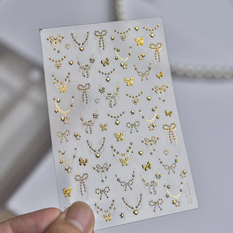 to5771-gold Gold Chain French Nail Stickers variant image - Tomoni Nail Art