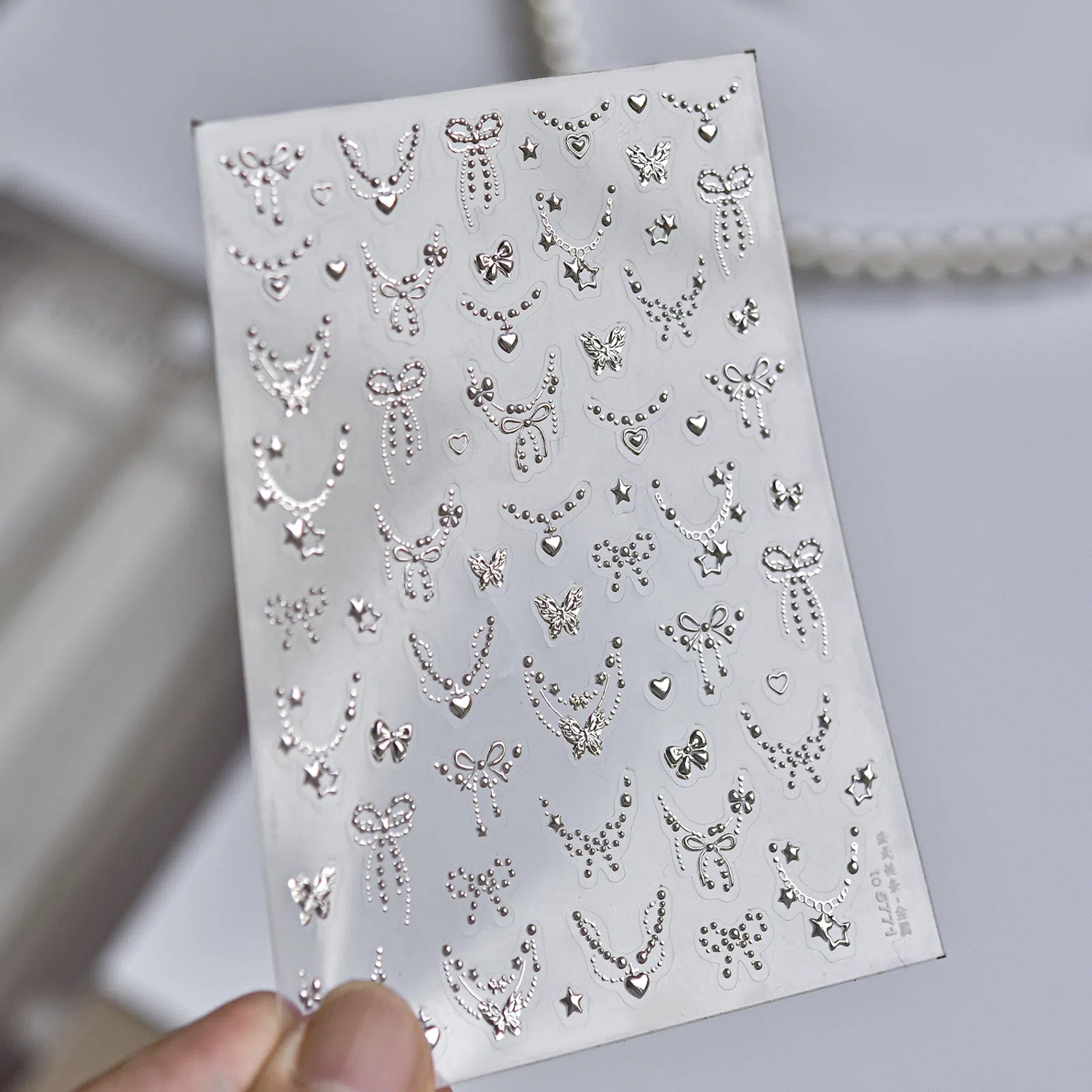 to5771-silver Gold Chain French Nail Stickers variant image - Tomoni Nail Art