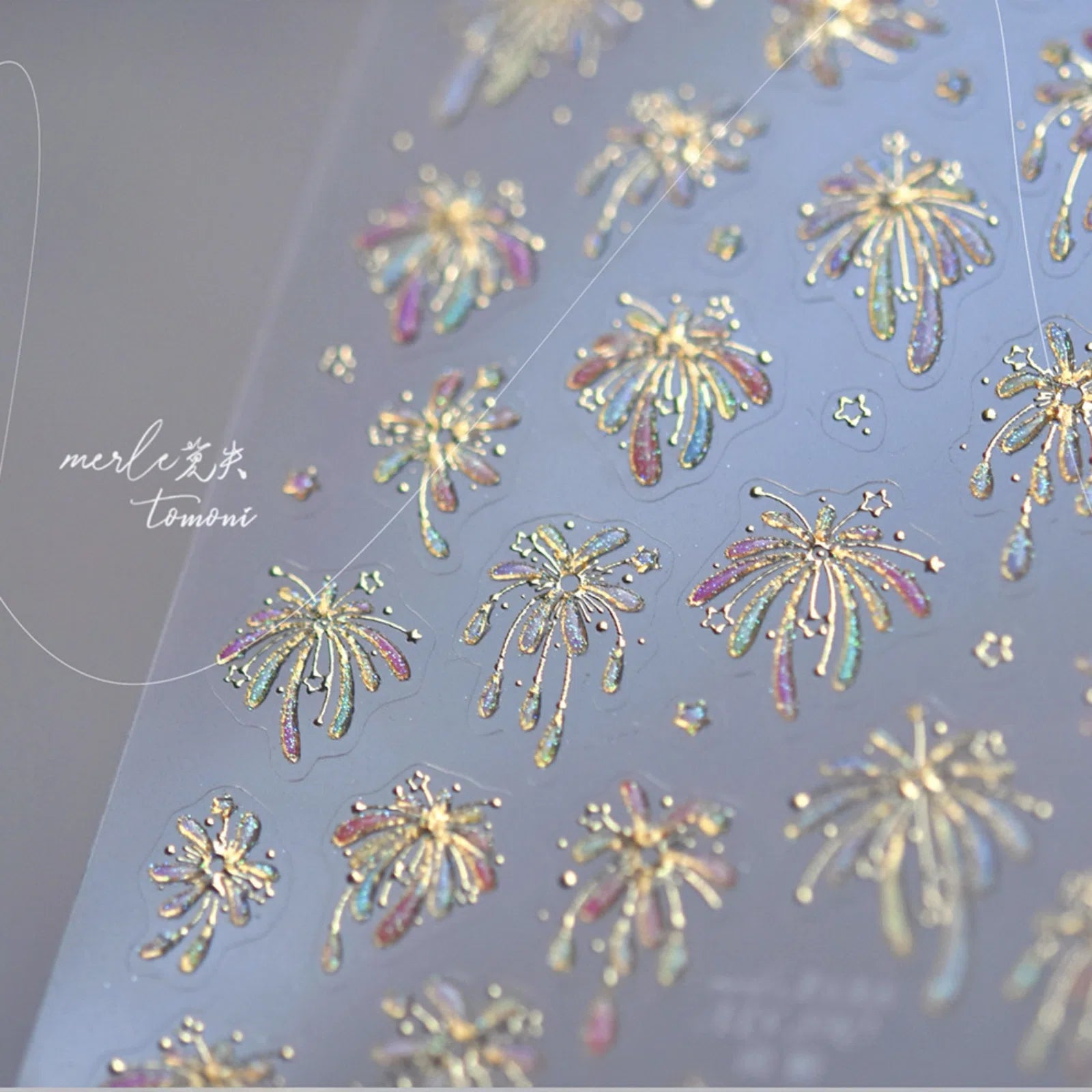 Gold Firework Nail Stickers | New Chinese Style Nail Art Decals - image 3