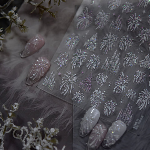 Gold Firework Nail Stickers | New Chinese Style Nail Art Decals - image 4