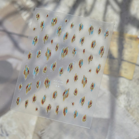 Gold Foil Leopard Nail Stickers | Retro Grunge Nail Art Decals image