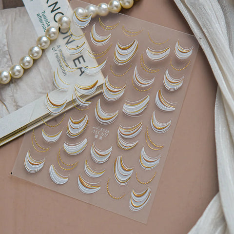 MS901 Gold Ribbon French Nail Stickers variant image - Tomoni Nail Art