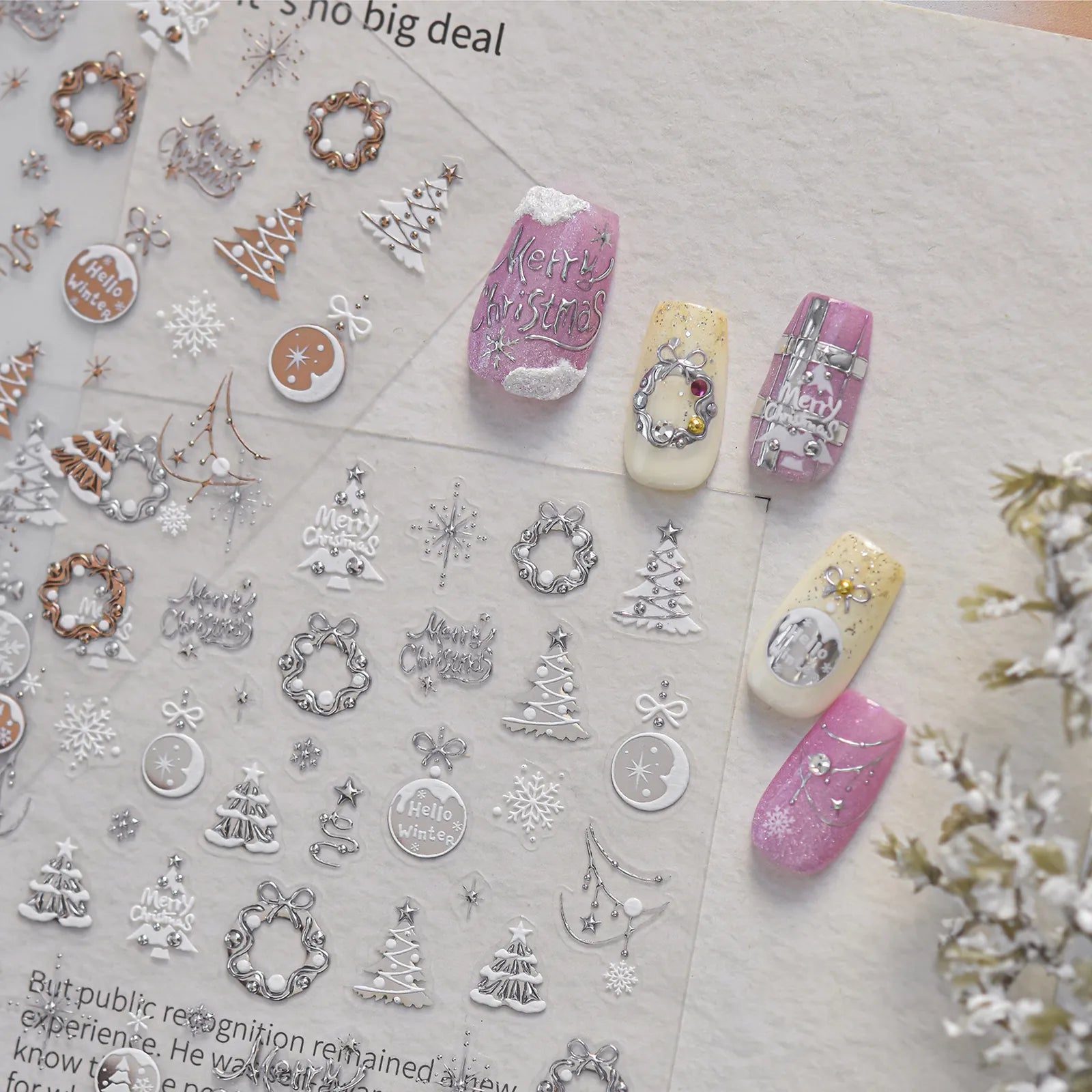 Gold Silver Celestial Nail Stickers | Metallic Symbol Nail Art Decals - image 1