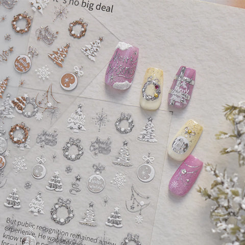 Gold Silver Celestial Nail Stickers | Metallic Symbol Nail Art Decals - image 1