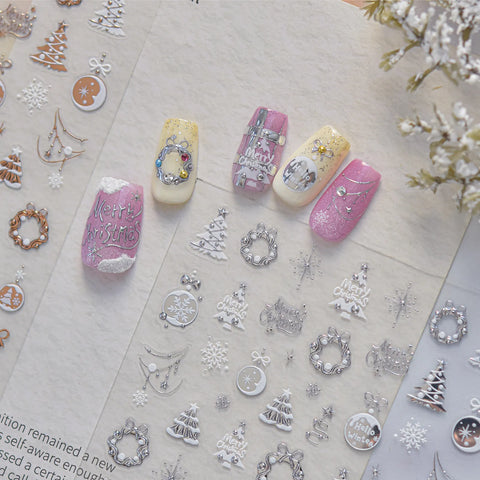 Gold Silver Celestial Nail Stickers | Metallic Symbol Nail Art Decals - image 2