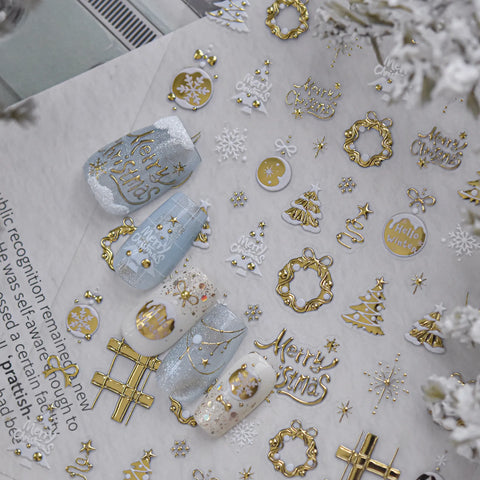 Gold Silver Celestial Nail Stickers | Metallic Symbol Nail Art Decals - image 5