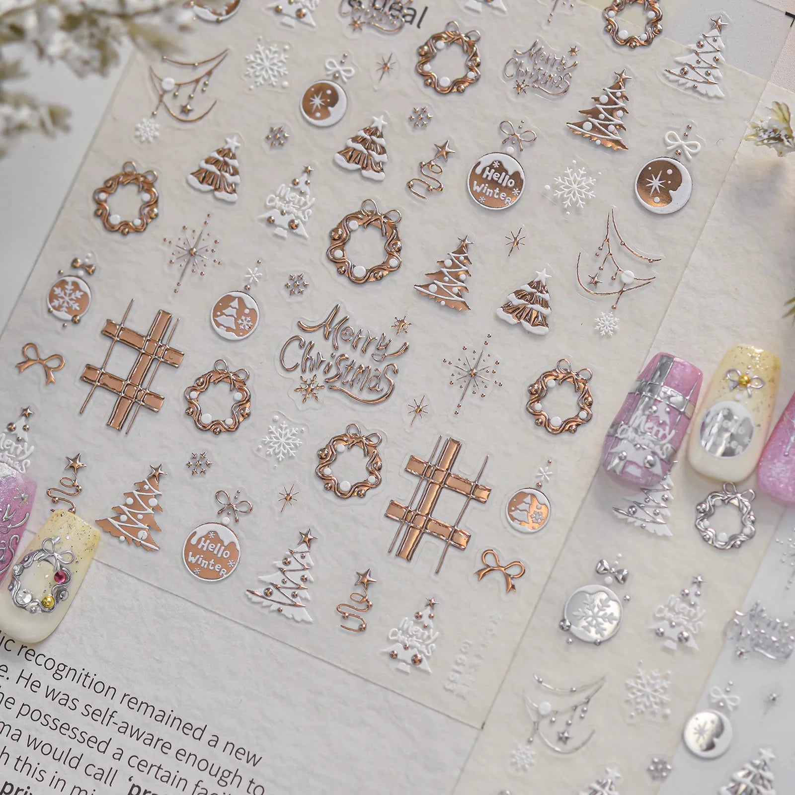 Gold Silver Celestial Nail Stickers | Metallic Symbol Nail Art Decals - image 6