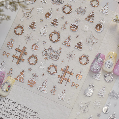Gold Silver Celestial Nail Stickers | Metallic Symbol Nail Art Decals - image 6