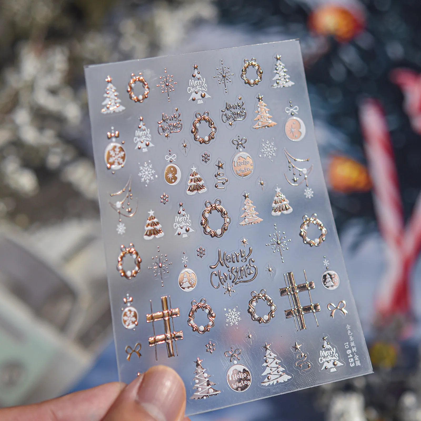 Gold Silver Celestial Nail Stickers | Metallic Symbol Nail Art Decals image