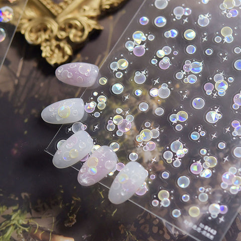 Gold Fish Bubble Nail Stickers, Water Bubble Nail Stickers, Gold Fish Nail Decals, Summer Nail Stickers, Summer Nail Art