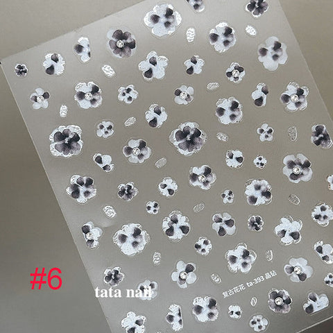 Gold Flower Nail Stickers, Flower Nail Decals, Small Flower Nail Art Stickers, Floral Nail Charms, Manicure Sticker,TA388