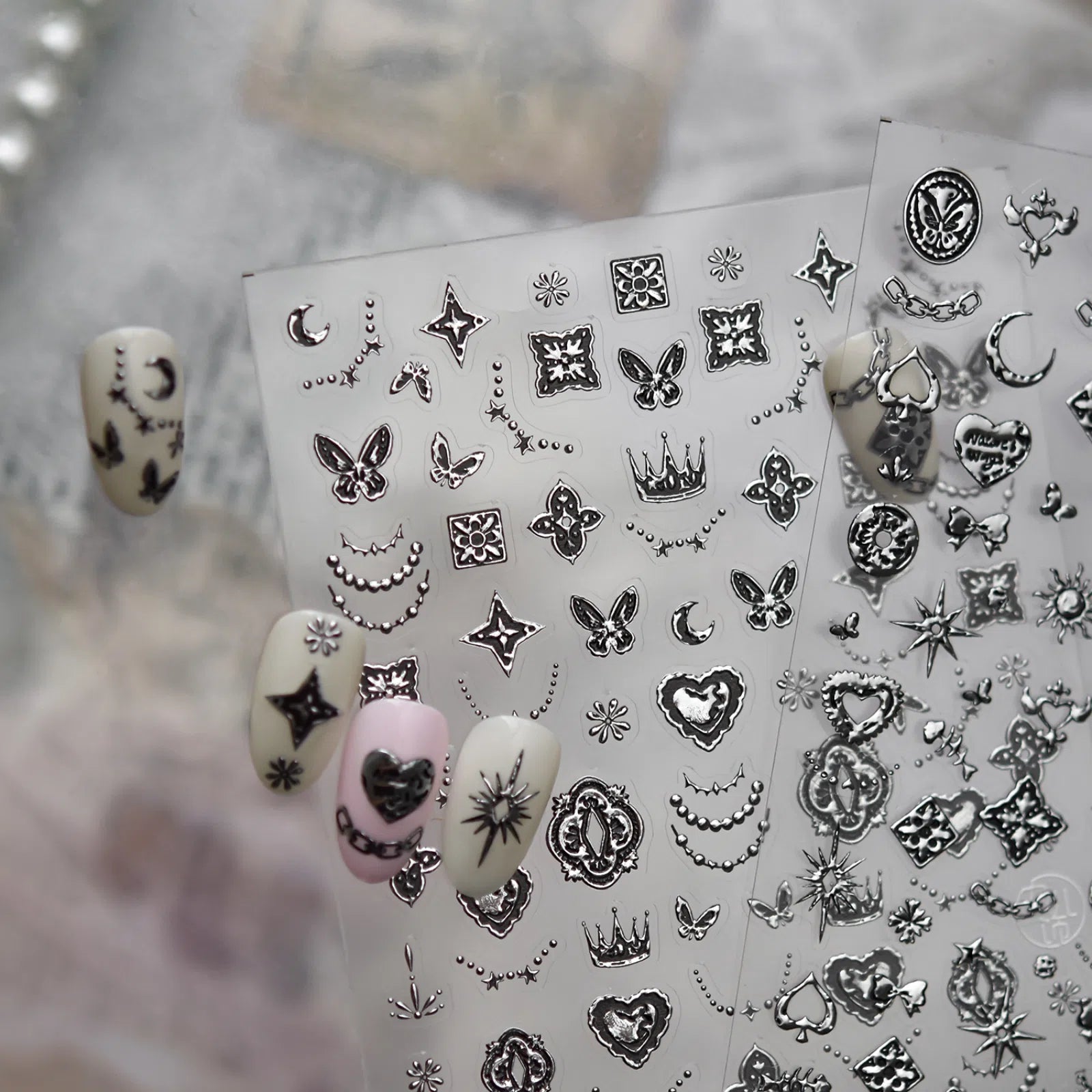 Gothic Charm Nail Stickers | Dark Grunge Nail Art Decals - image 2