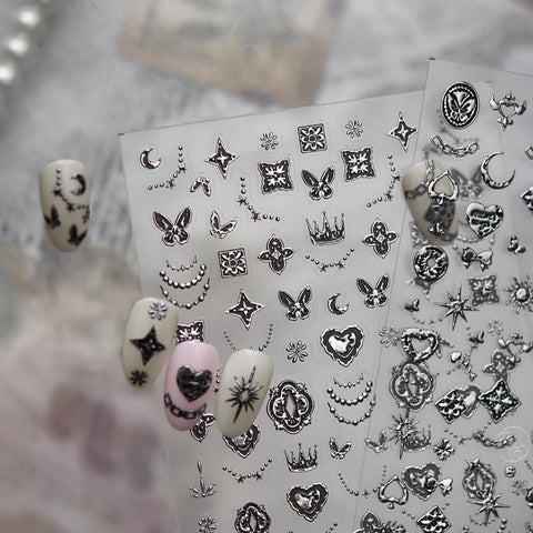 Gothic Charm Nail Stickers | Dark Grunge Nail Art Decals - image 2