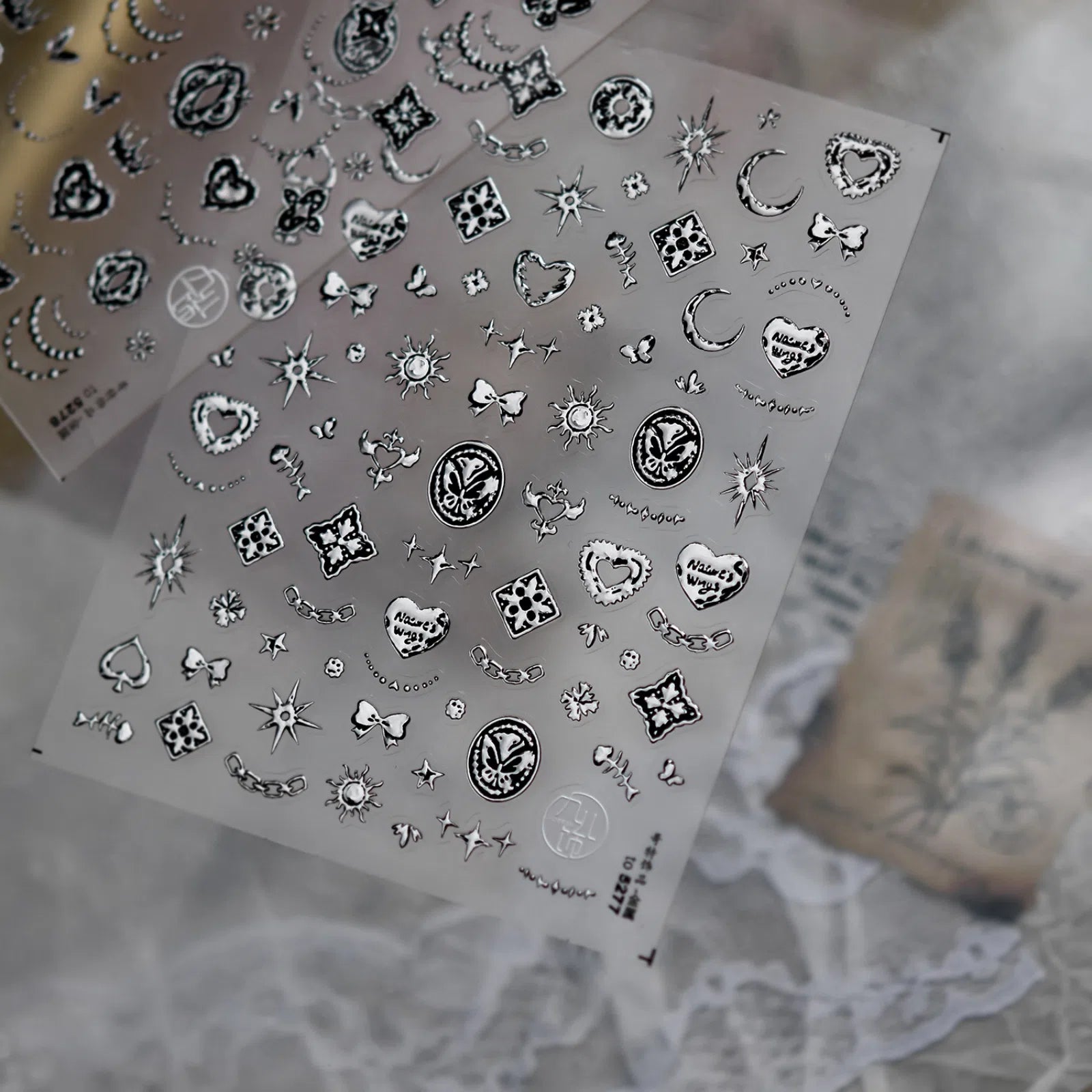 Gothic Charm Nail Stickers | Dark Grunge Nail Art Decals - image 3