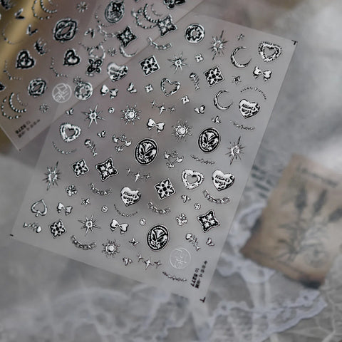 Gothic Charm Nail Stickers | Dark Grunge Nail Art Decals - image 3