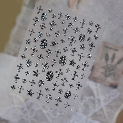 Gothic Charm Nail Stickers | Dark Grunge Nail Art Decals - image 11