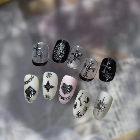 Gothic Charm Nail Stickers | Dark Grunge Nail Art Decals - image 14
