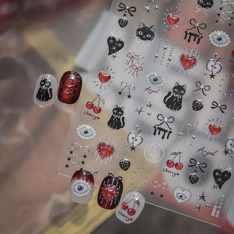 Gothic Halloween Nail Stickers | Dark Grunge Nail Art Decals - image 5
