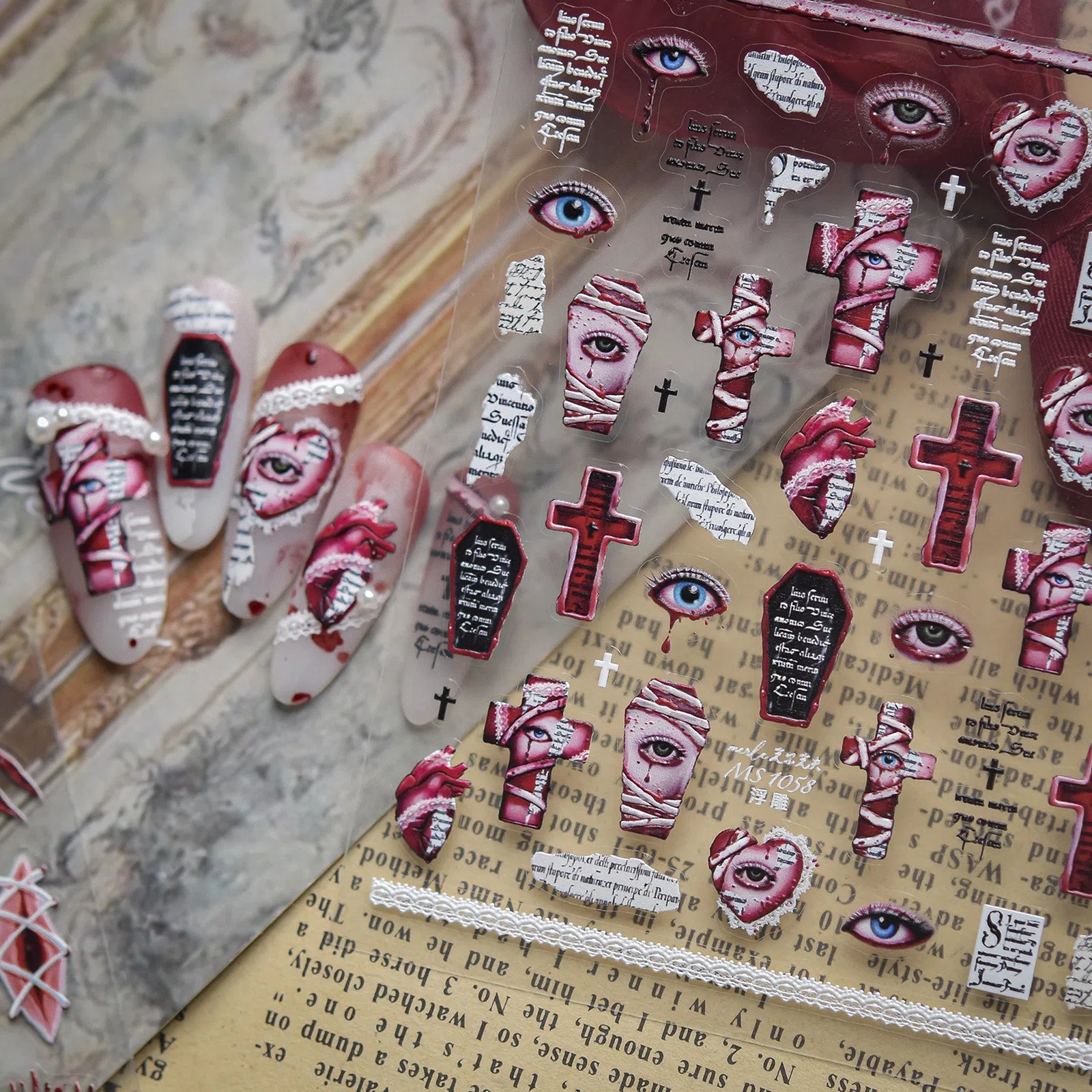 Halloween Eye Nail Stickers | Dark Grunge Nail Art Decals - image 1
