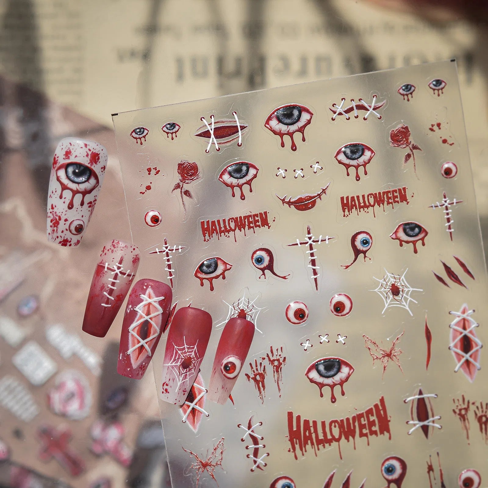 Halloween Eye Nail Stickers | Dark Grunge Nail Art Decals - image 4