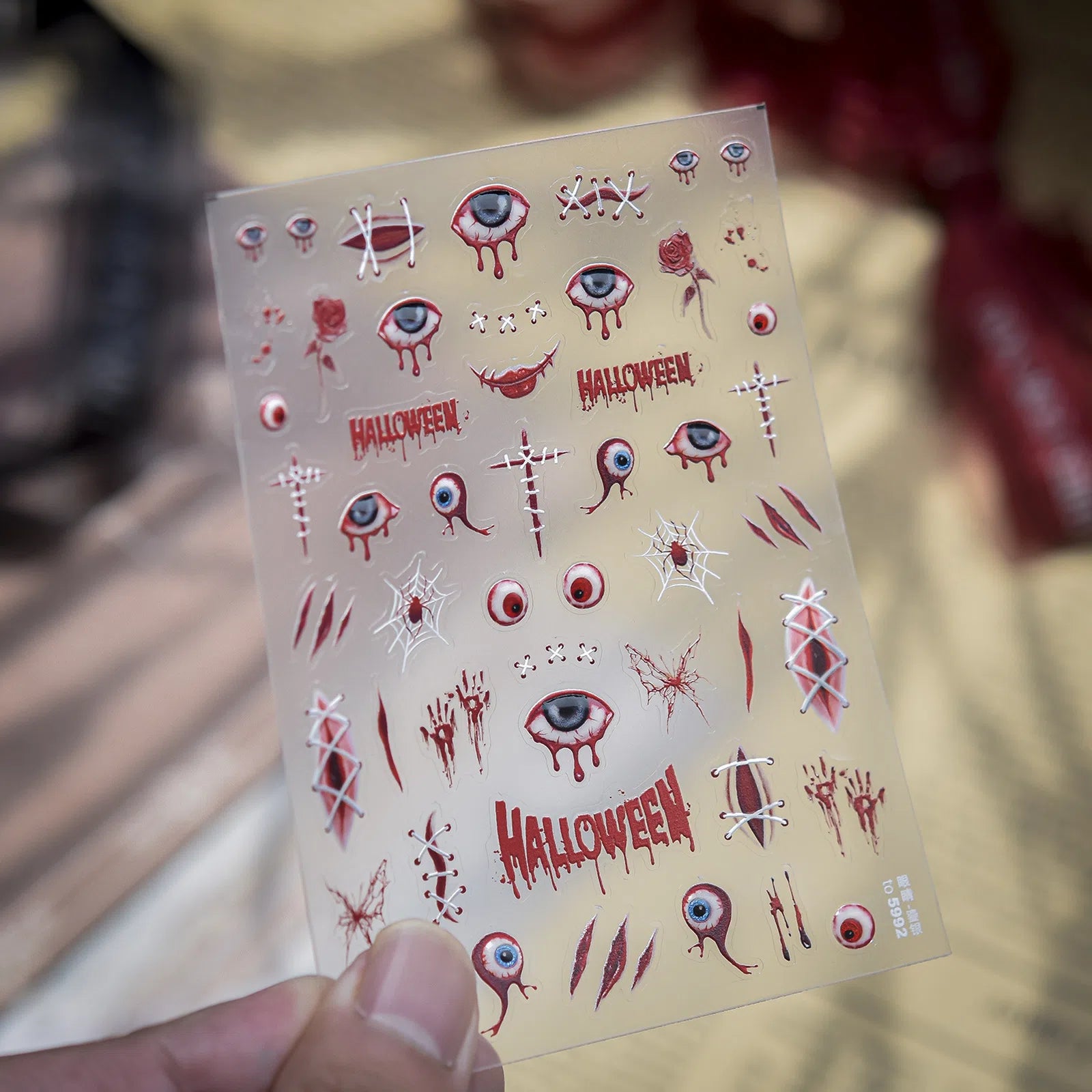Halloween Eye Nail Stickers | Dark Grunge Nail Art Decals - to5992 variant image