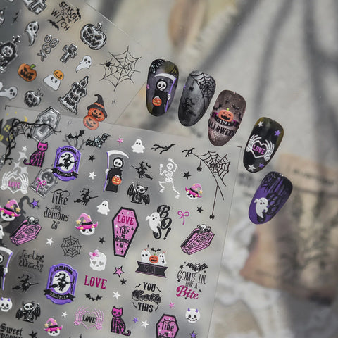 Halloween Ghost Nail Stickers | Dark Grunge Nail Art Decals - image 4